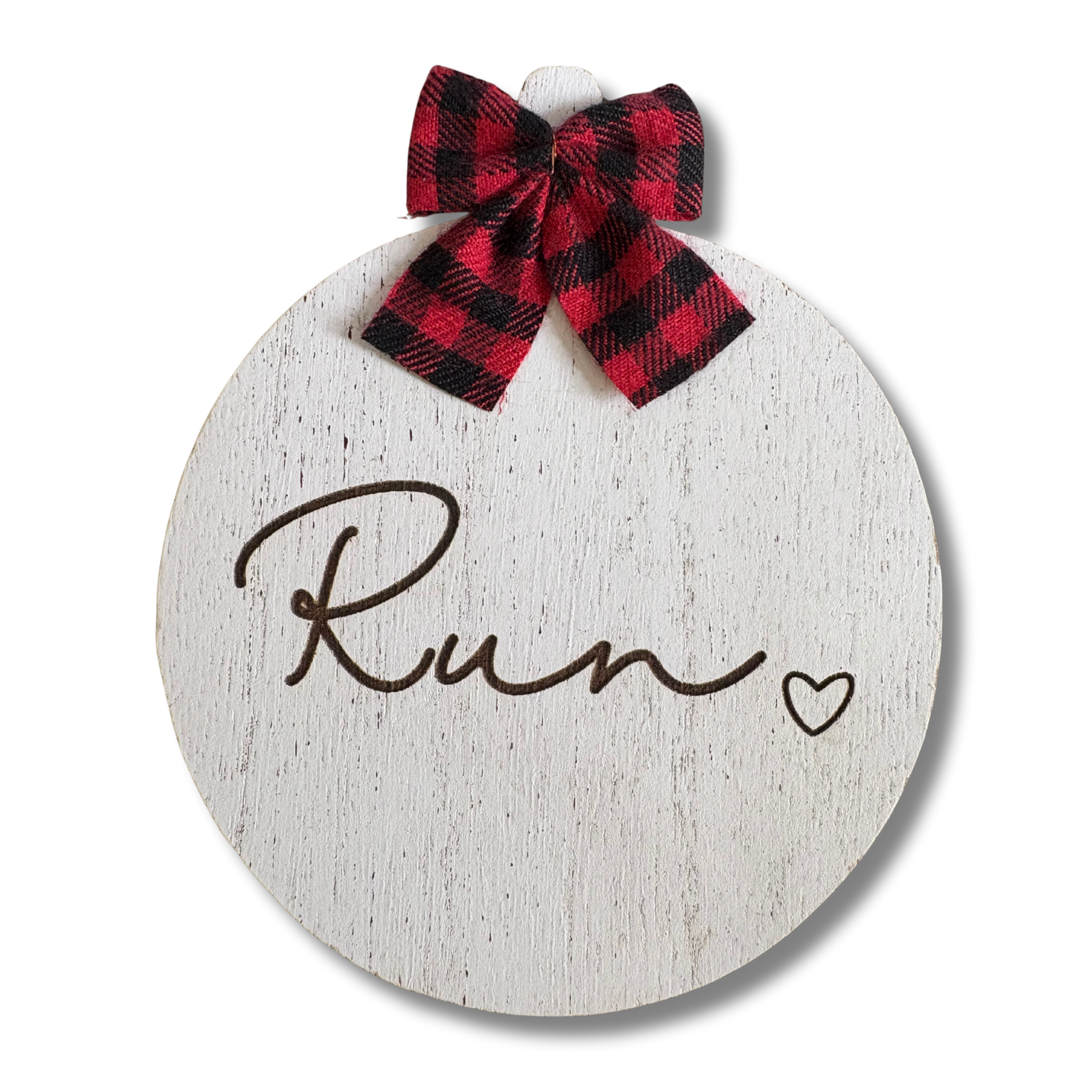 ORNAMENT - RUN with Heart - Circle Shaped - virtualrunevent