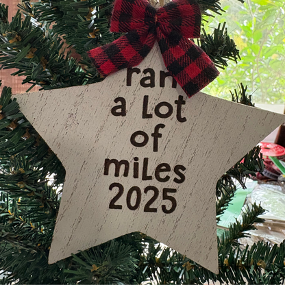 ORNAMENT - ran a lot of miles 2025 - Star Shaped - virtualrunevent