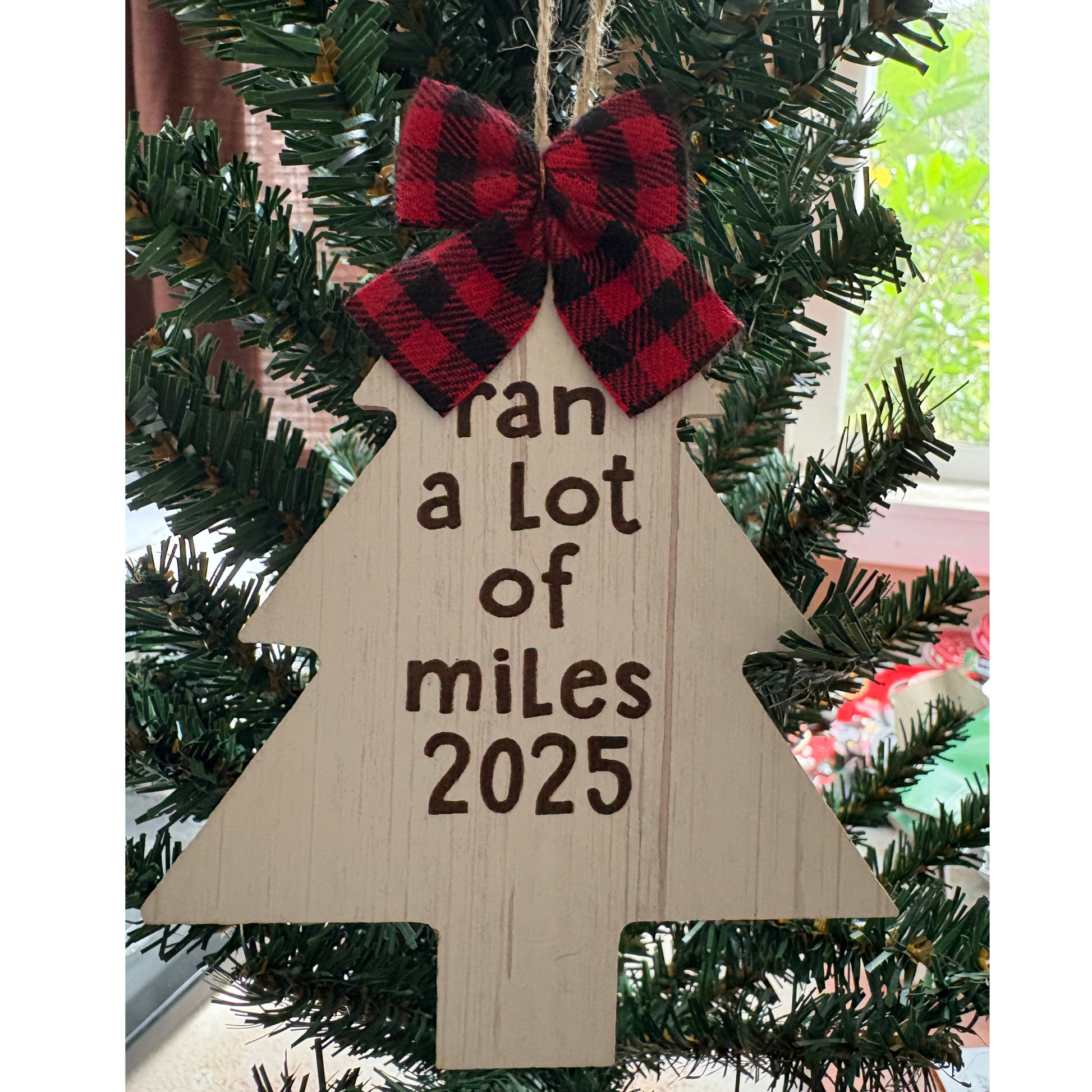 ORNAMENT - ran a lot of miles 2025 - Tree Shaped - virtualrunevent