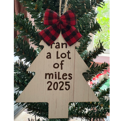 ORNAMENT - ran a lot of miles 2025 - Tree Shaped - virtualrunevent