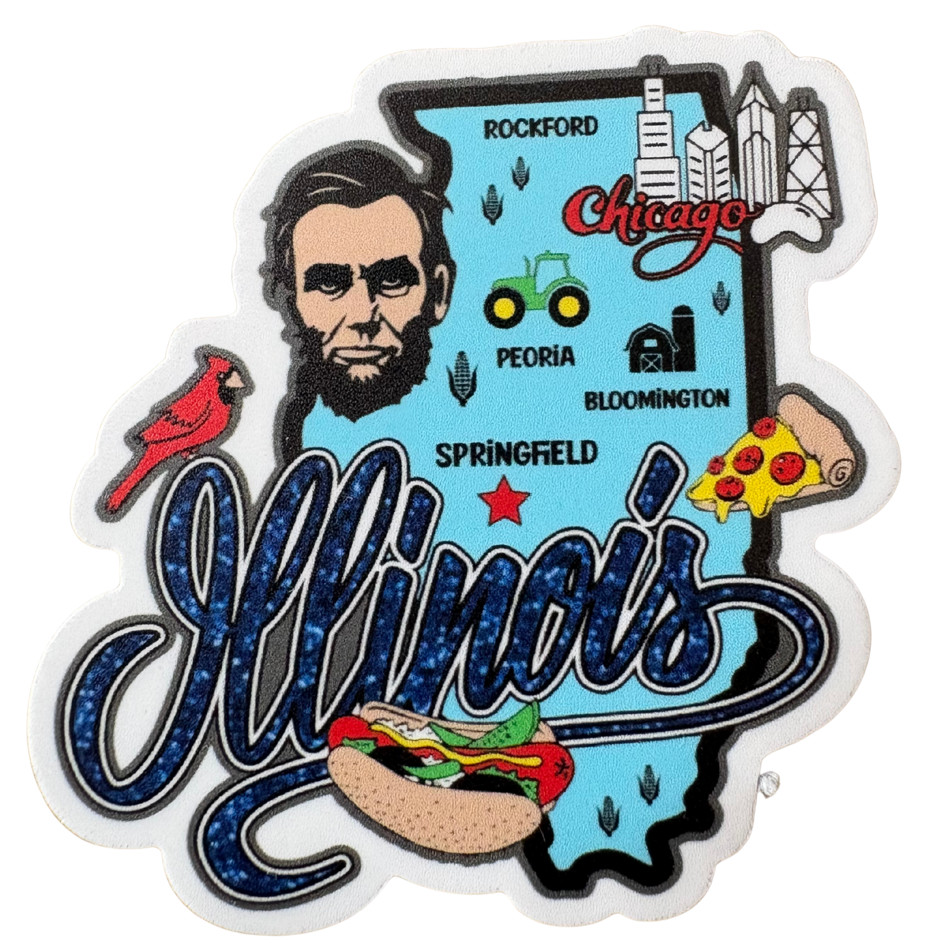 Illinois medal sticker featuring the VirtualRuneEvent logo with bold lettering and a decorative border.