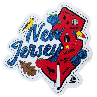 VirtualRuneVent New Jersey medal sticker with New Jersey state design and vibrant colors.