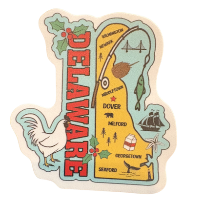 Delaware medal sticker from virtualrunevent featuring a commemorative design with vibrant colors and detailed artwork.