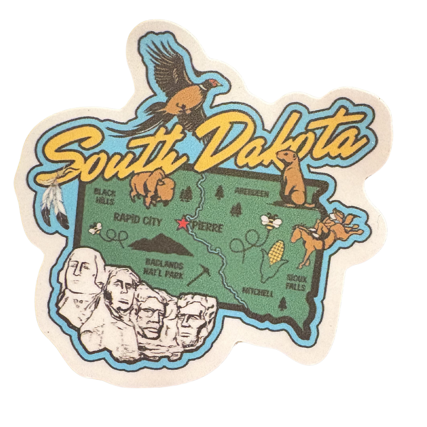 South Dakota medal sticker from virtualrunevent featuring a colorful design representing the state.