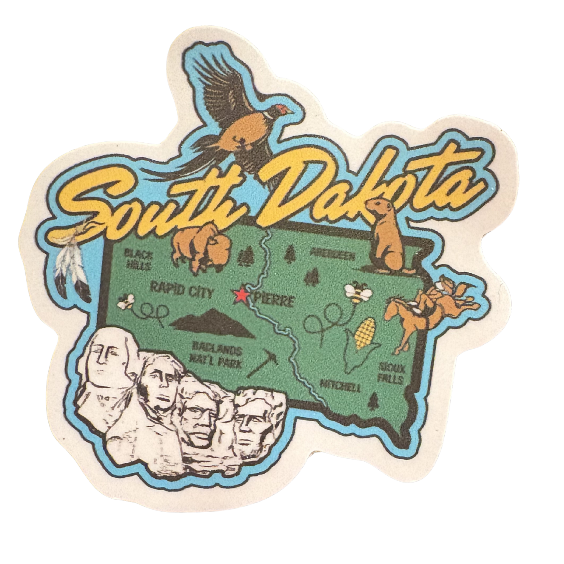 South Dakota medal sticker from virtualrunevent featuring a colorful design representing the state.