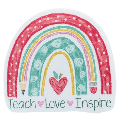Silver medal sticker with "Teach Love Inspire" text, featuring a decorative border and virtualrunevent branding.