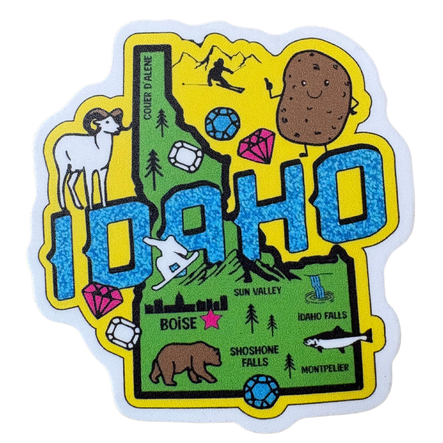 VirtualRuneEvent Idaho medal sticker featuring a colorful design, perfect for commemorating your achievement or event.