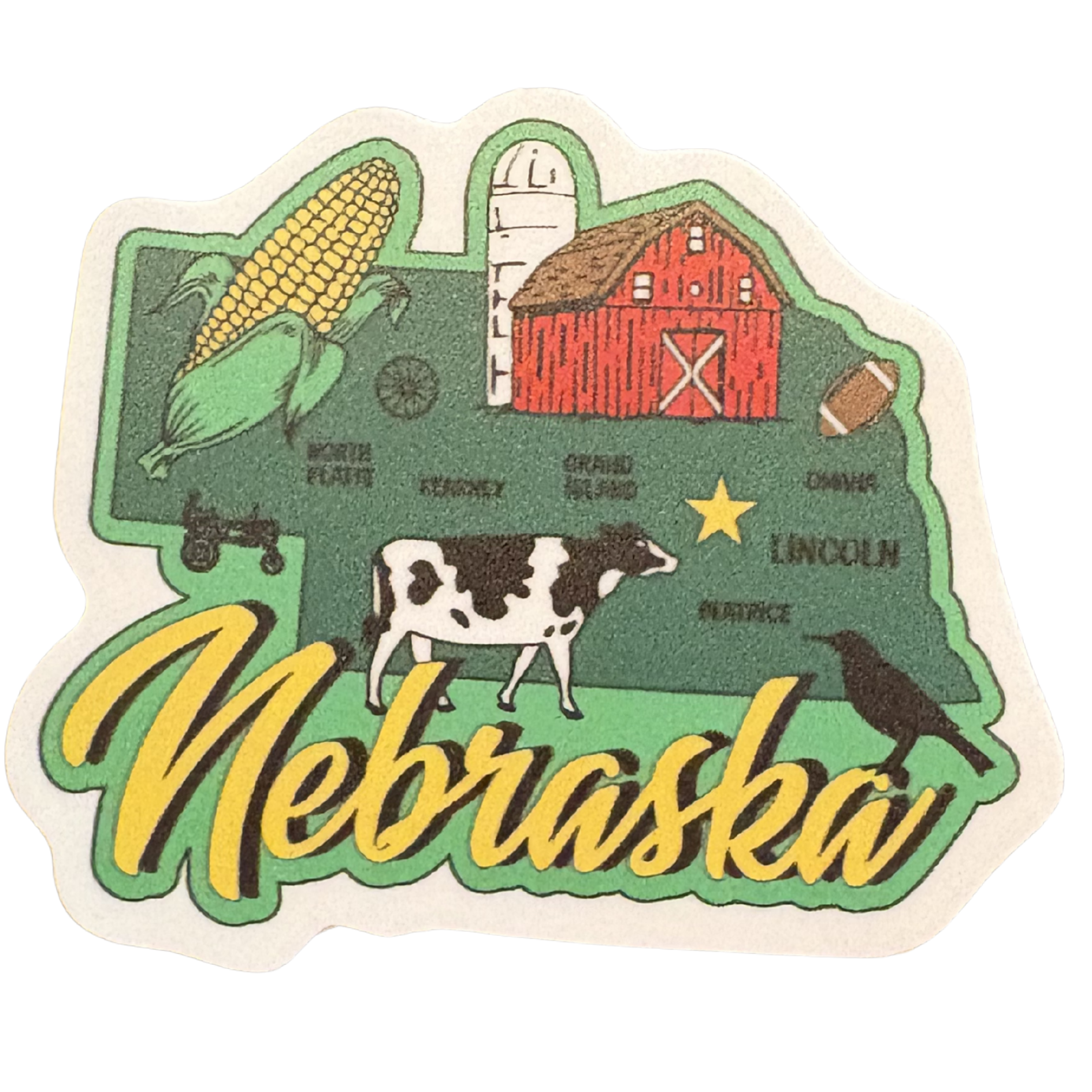 Nebraska medal sticker by virtualrunevent featuring a colorful Nebraska state design on a round badge.