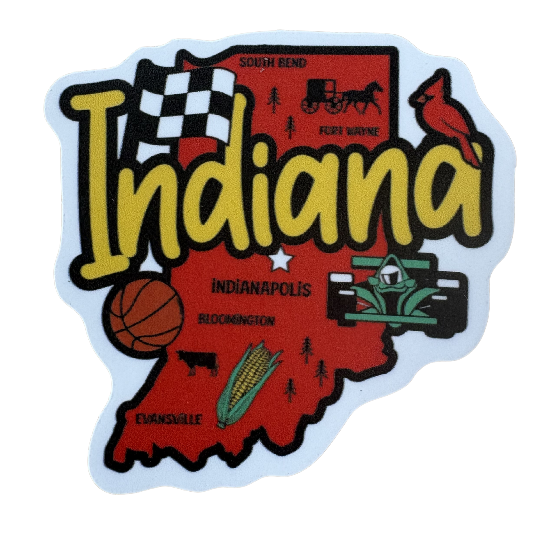 Indiana medal sticker by virtualrunevent featuring a colorful design, perfect for awards or decorative purposes.