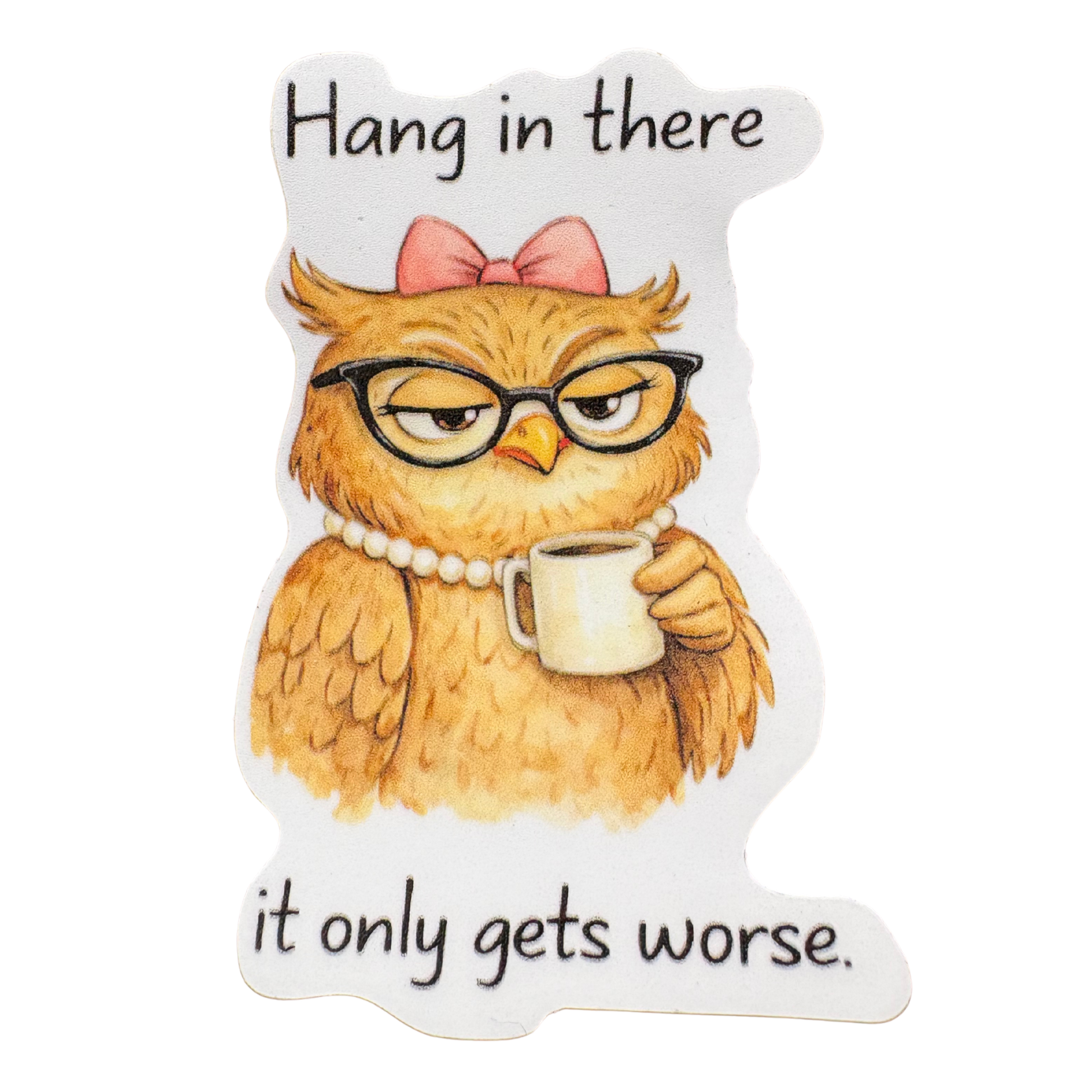 Hang In There medal sticker from virtualrunevent featuring a motivational design with a hanging figure.