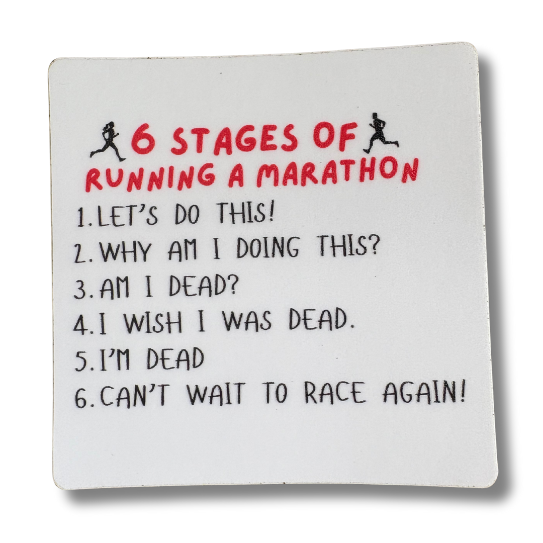 STICKER - Stages of Running a Marathon Running - virtualrunevent