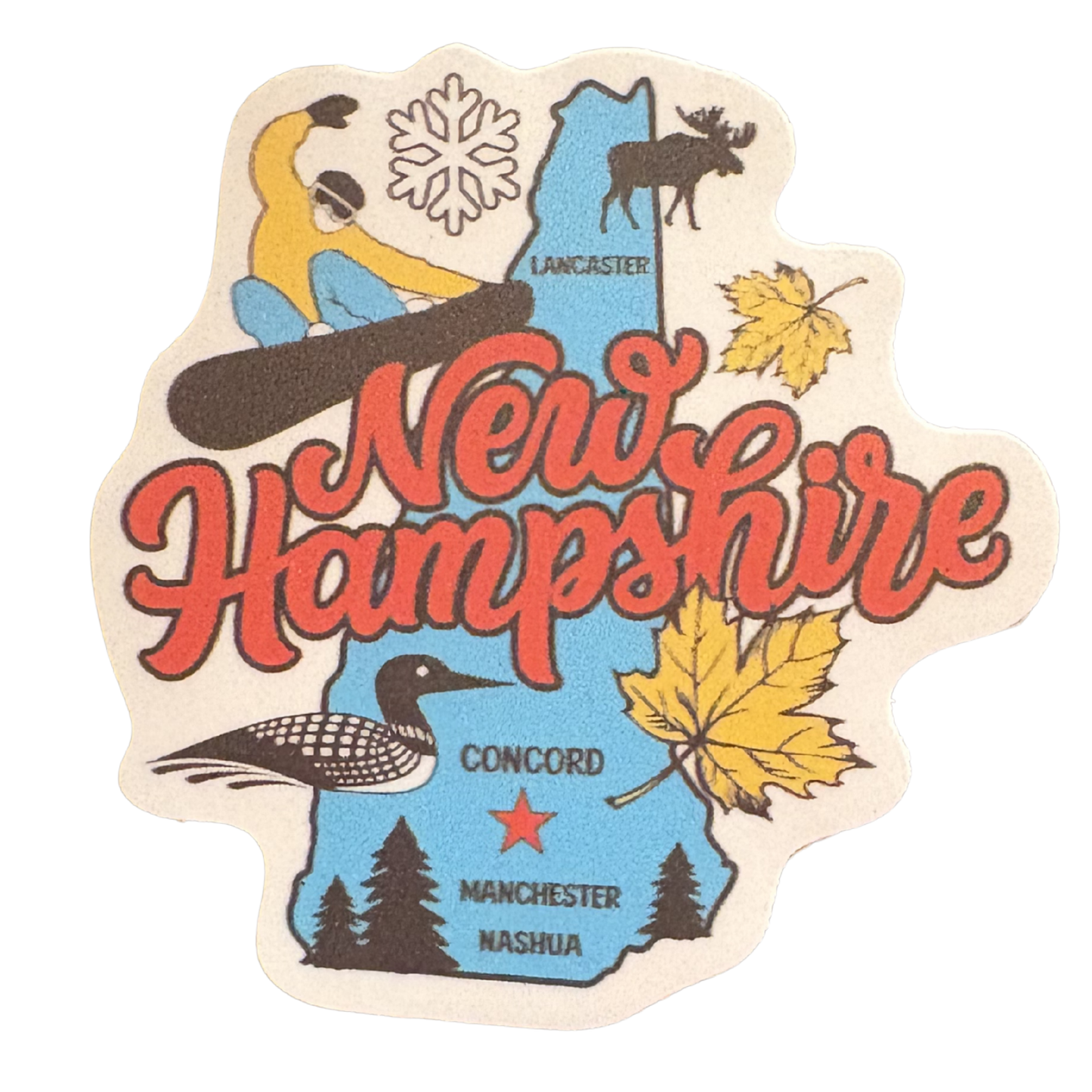 New Hampshire medal sticker by virtualrunevent featuring a colorful design and the state name on a round badge.