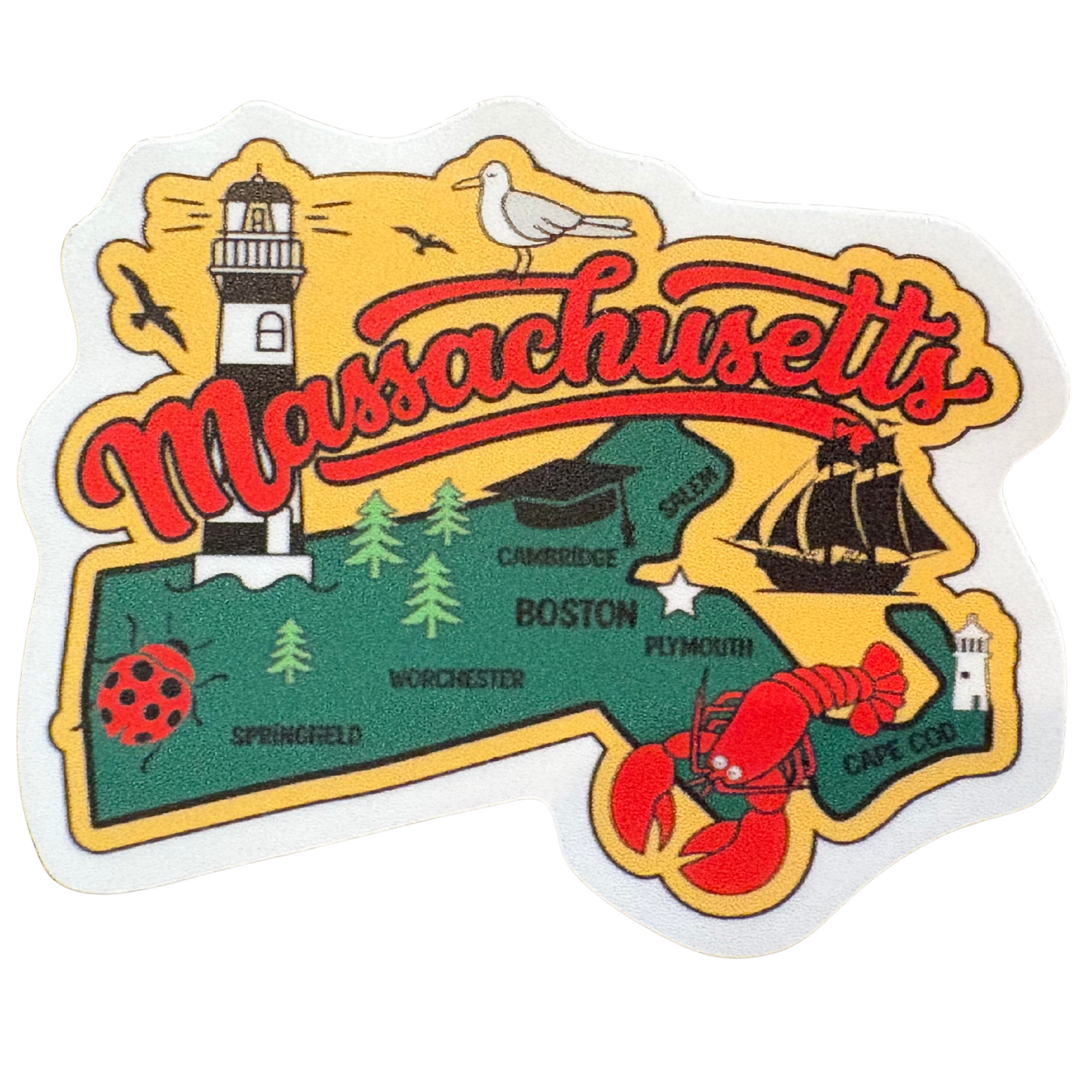 Massachusetts medal sticker by virtualrunevent featuring a colorful design and the state name for decorative or collectible use.