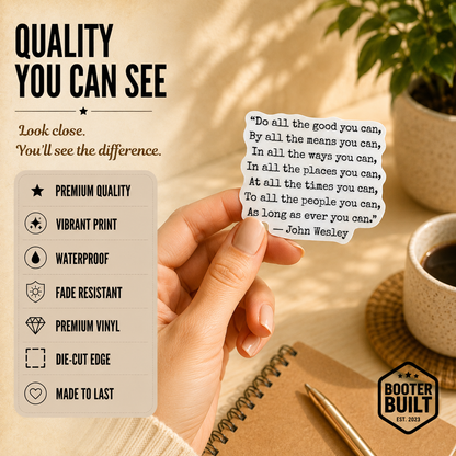 Virtualrunevent "Do All The Good You Can" sticker featuring bold black text on a transparent background.