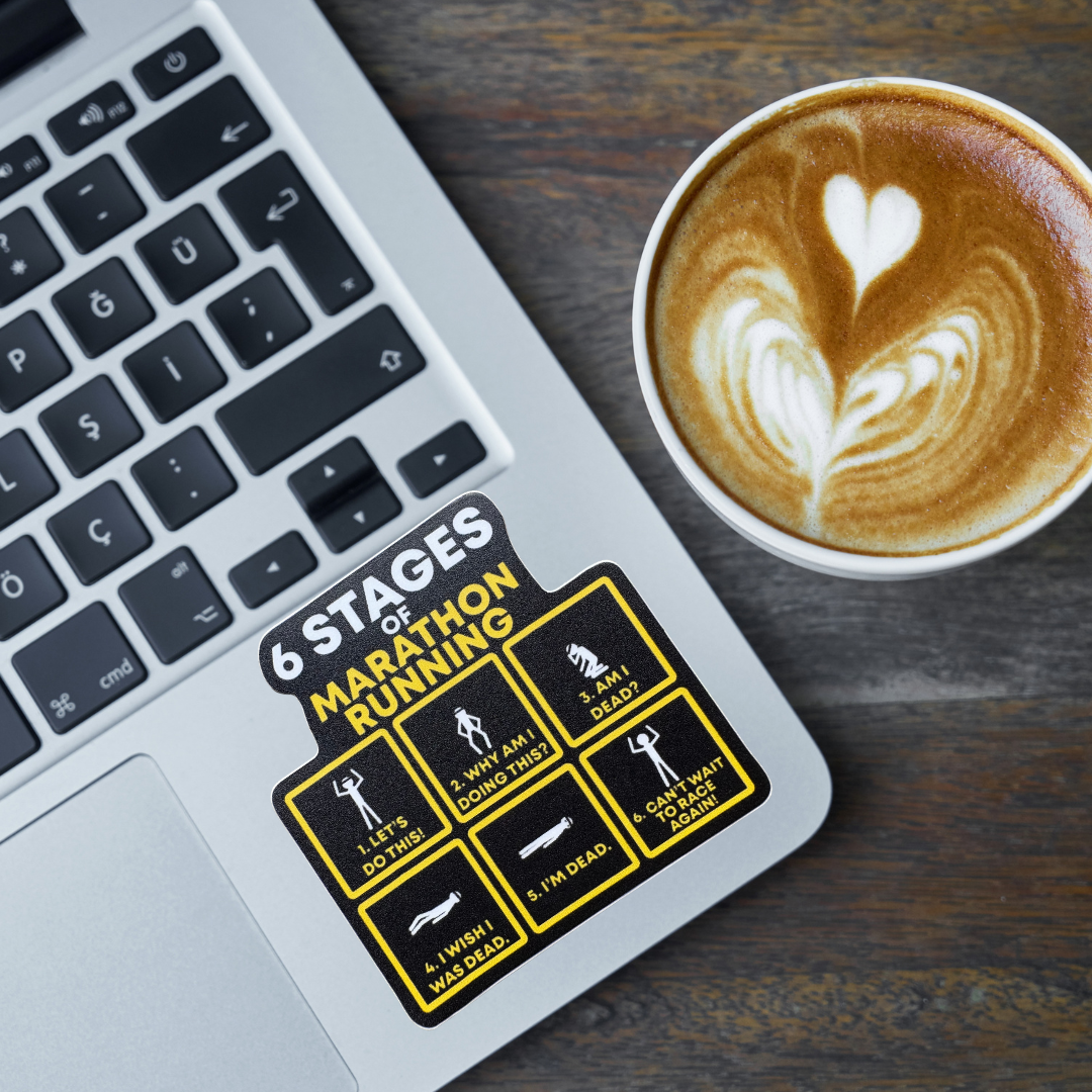 STICKER - SIX Stages of Running a Marathon Running