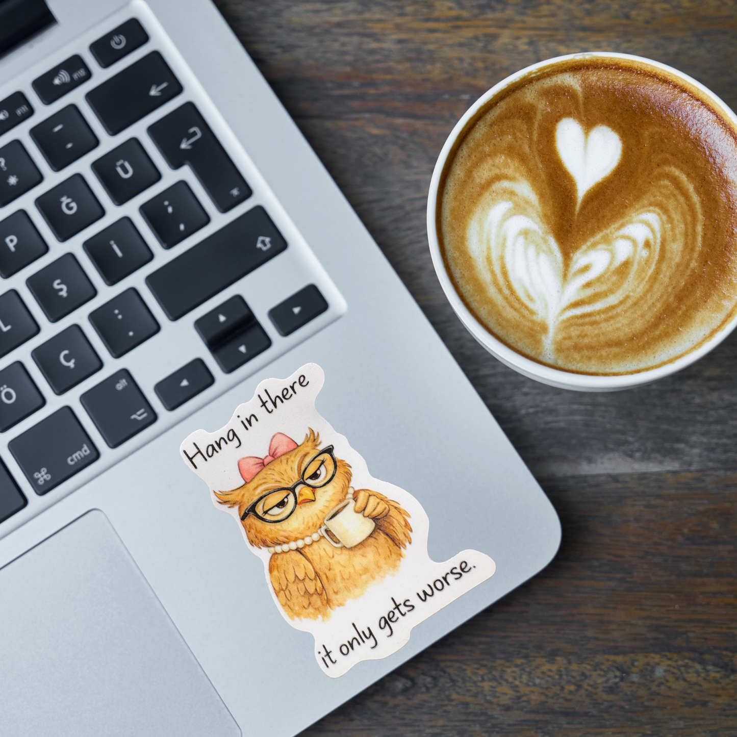 Medal sticker with "Hang In There" message from VirtualRuneEvent, featuring a colorful design and motivational theme.