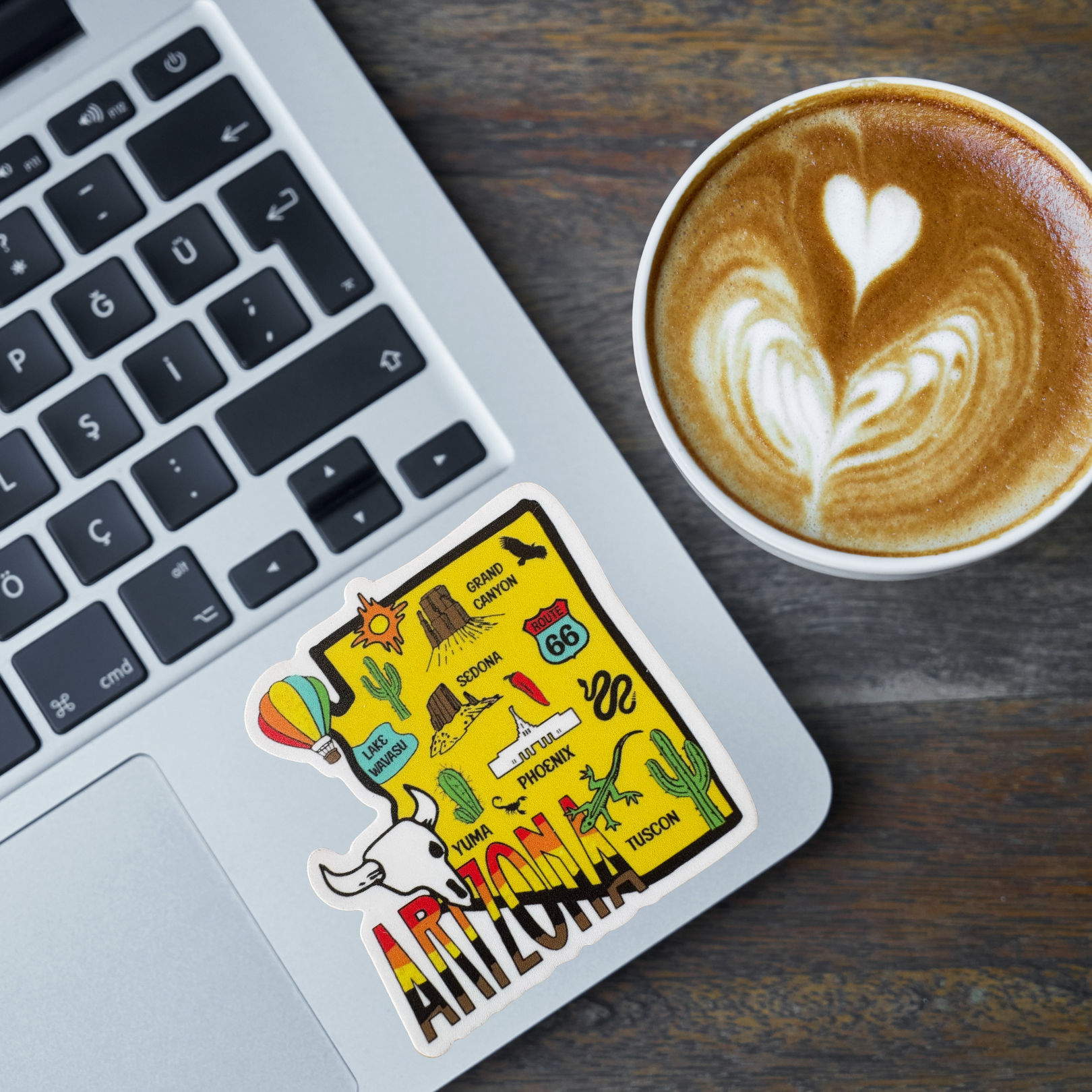 Arizona medal sticker from virtualrunevent featuring a colorful Arizona-themed design on a round badge.