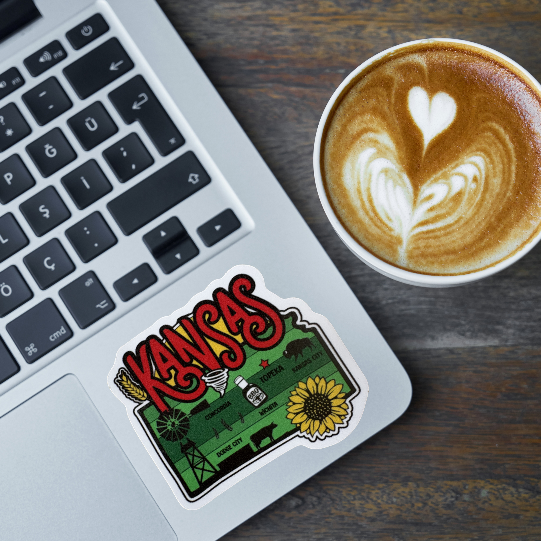 Kansas medal sticker by virtualrunevent featuring a colorful Kansas state design and medal illustration.