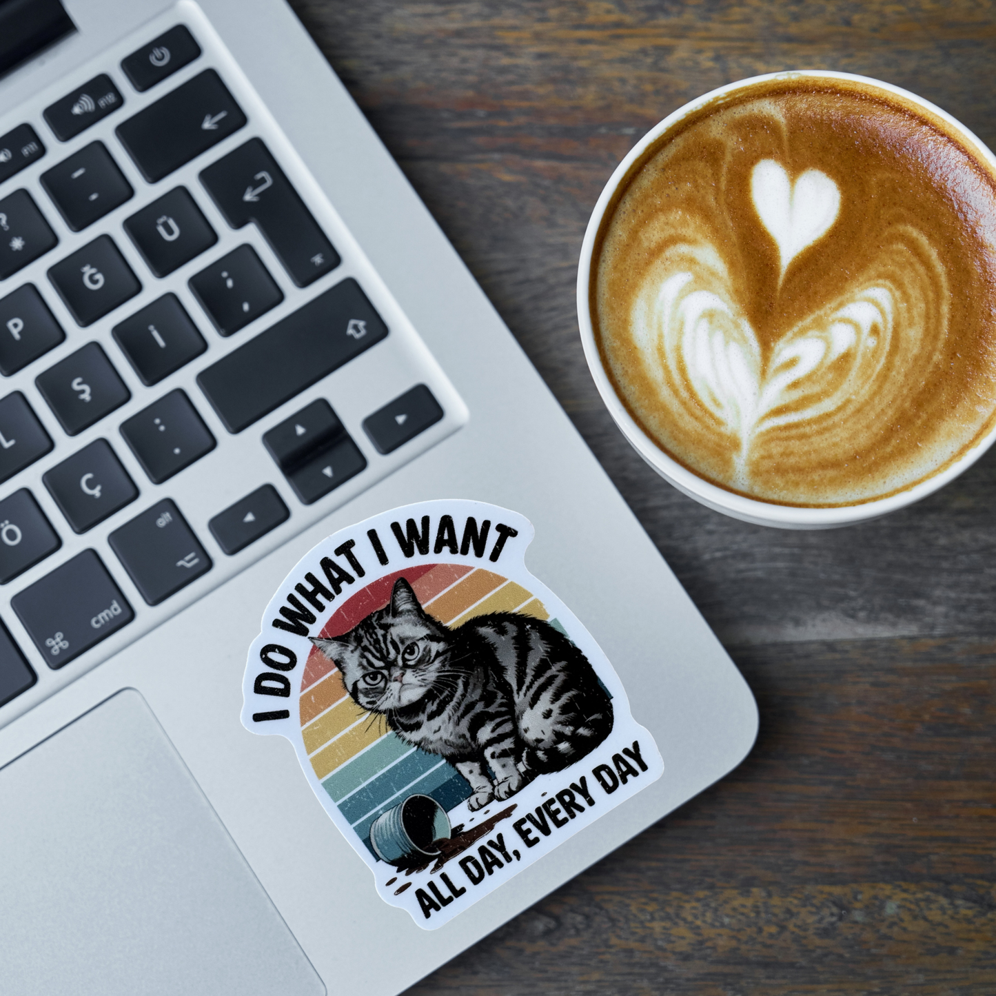 VirtualRuneEvent Do What I Want sticker featuring bold text and colorful design, perfect for decorating notebooks and laptops.