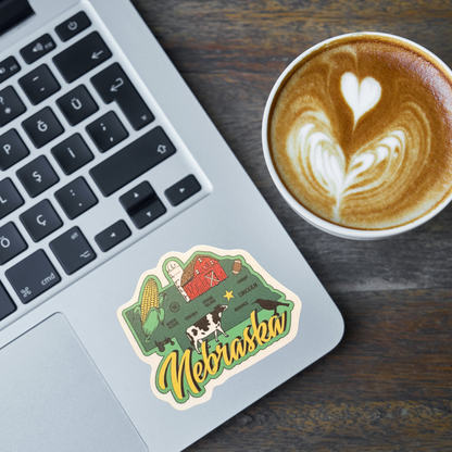 Nebraska medal sticker featuring a colorful design, ideal for decorating or collecting, by VirtualRunEvent.