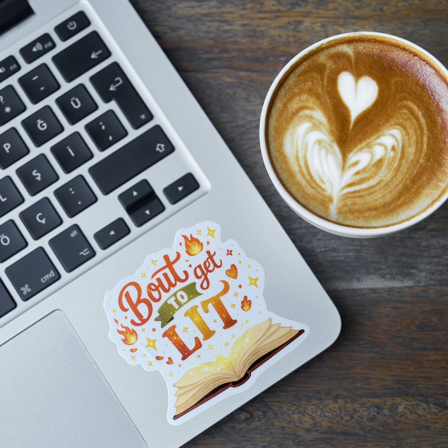 Bright sticker featuring "Bout to Get Lit" text from VirtualRuneVent, with colorful, bold lettering on a clear background.