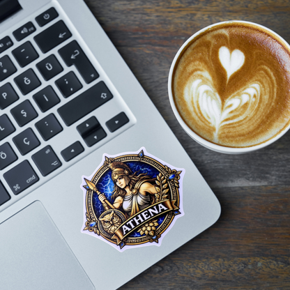 VirtualRuneEvent Athena medal sticker featuring a detailed design, ideal for decorating or customizing personal items.