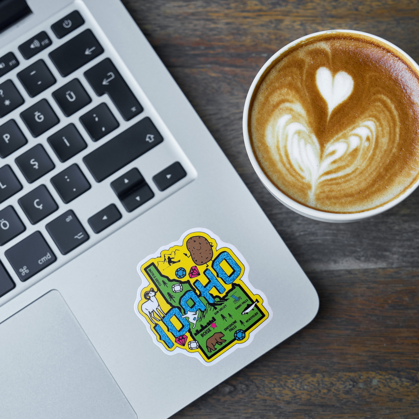 Idaho medal sticker from virtualrunevent featuring a colorful design representing the state of Idaho.