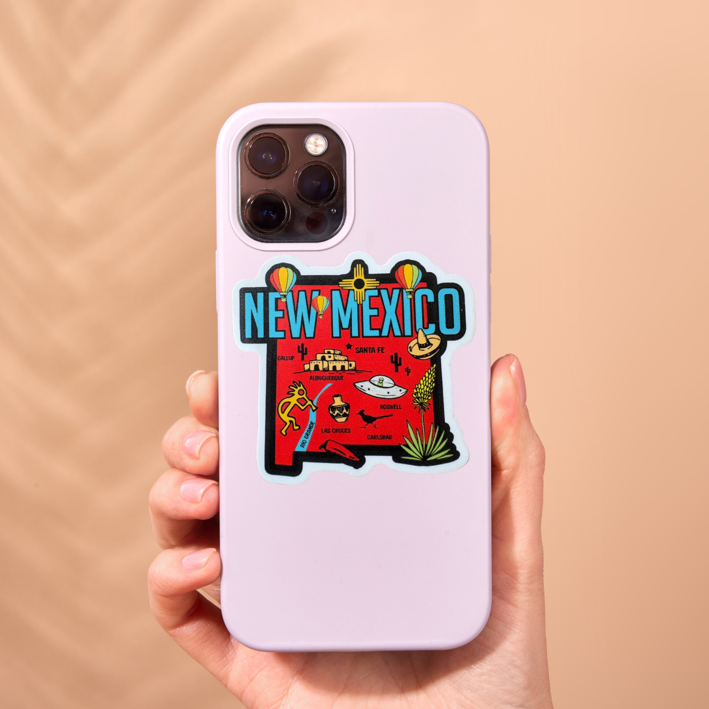 New Mexico medal sticker by virtualrunevent featuring a colorful design and the state outline, ideal for decorating or scrapbooking.