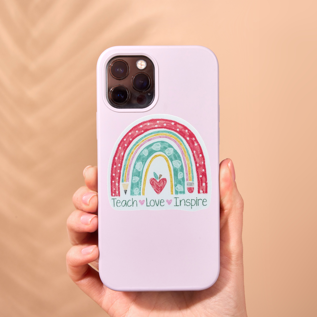 Medal sticker with "Teach Love Inspire" message from virtualrunevent, featuring colorful design and motivational text.