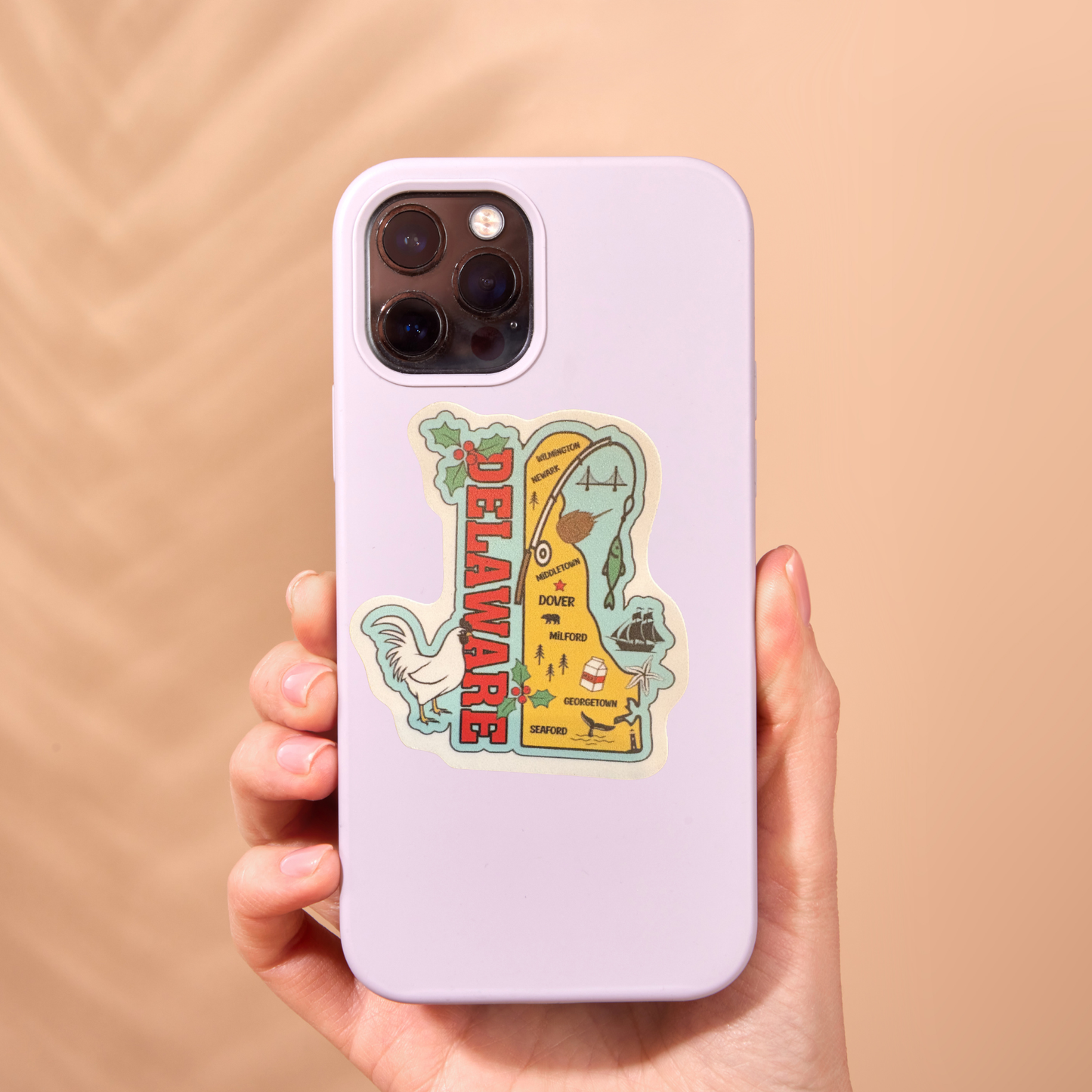 Delaware medal sticker by virtualrunevent featuring a colorful design with the state name and decorative elements.