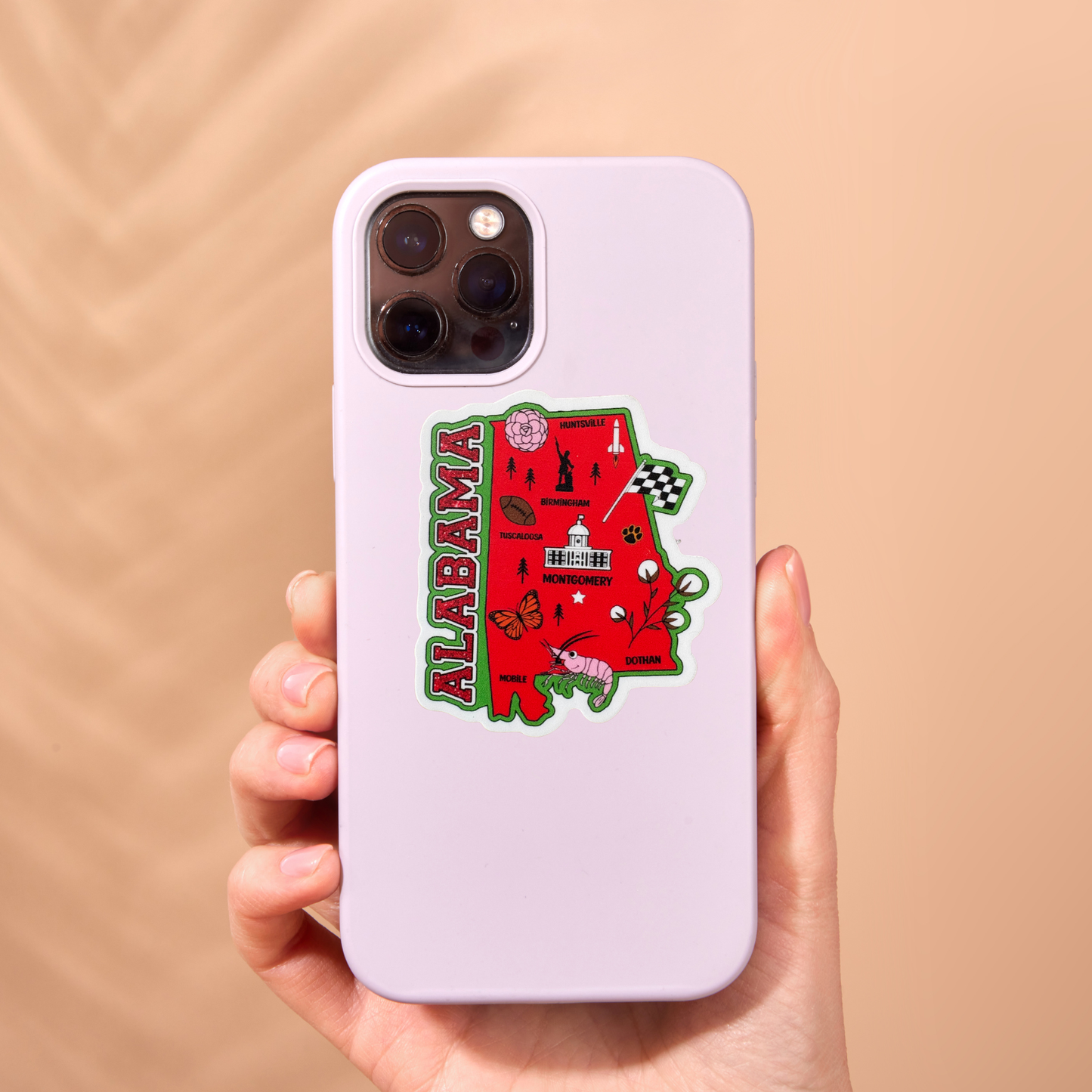 Alabama medal sticker from virtualrunevent featuring a colorful design with the state name and decorative elements.