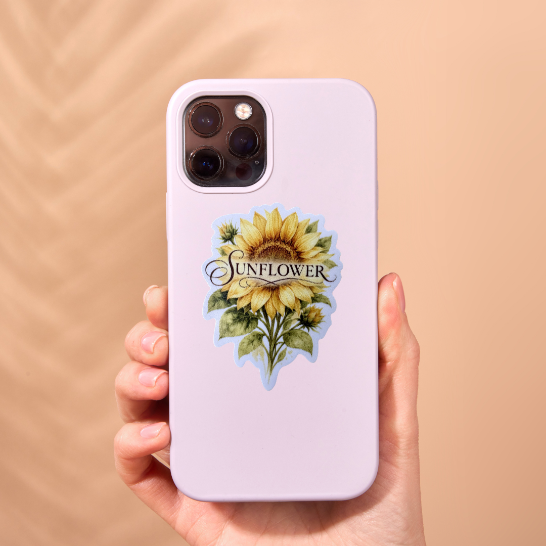 Virtualrunevent sunflower medal sticker featuring a vibrant sunflower design on a circular medal.