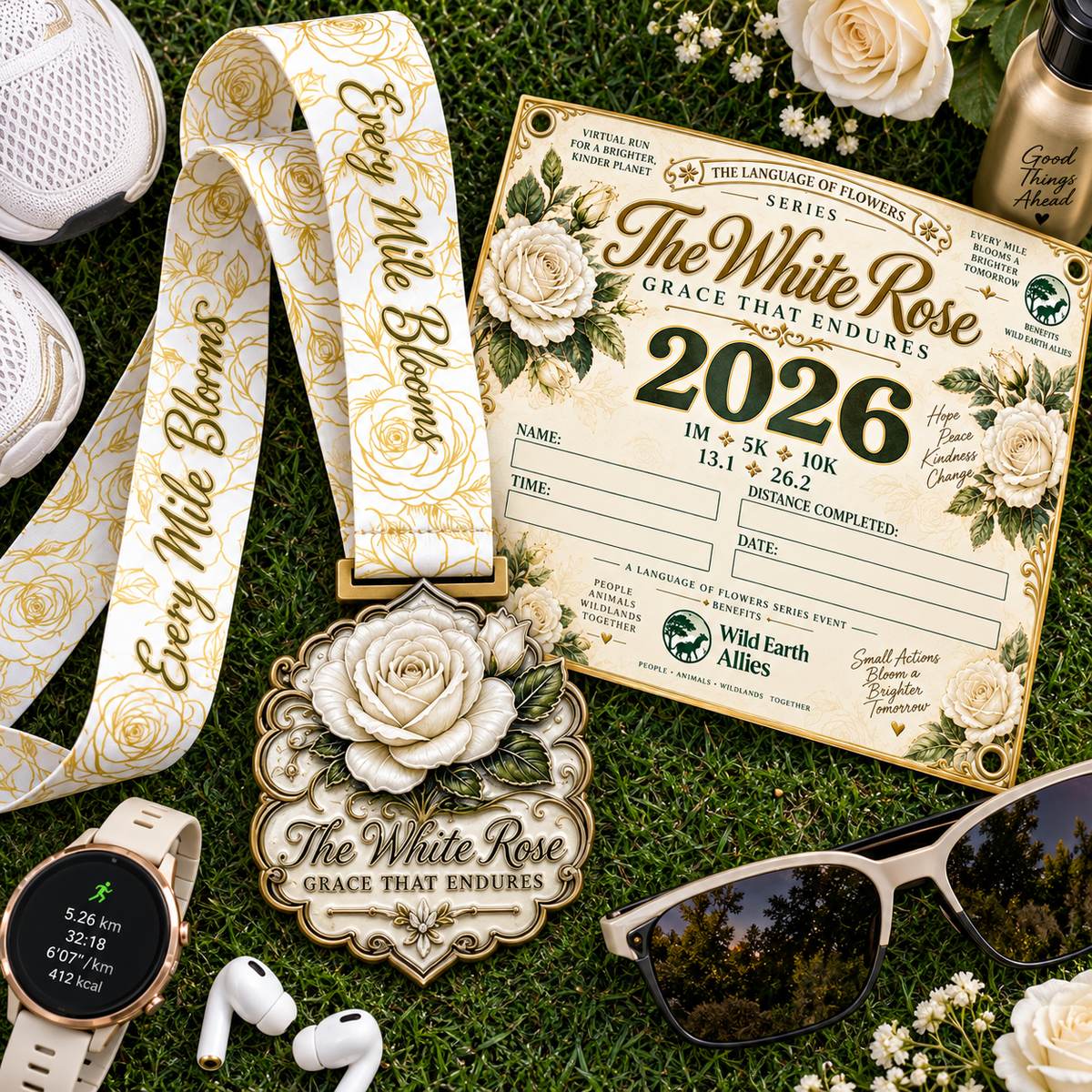 White Rose – Grace That Endures Virtual Race 2026 | 1M 5K 10K 13.1 26.2