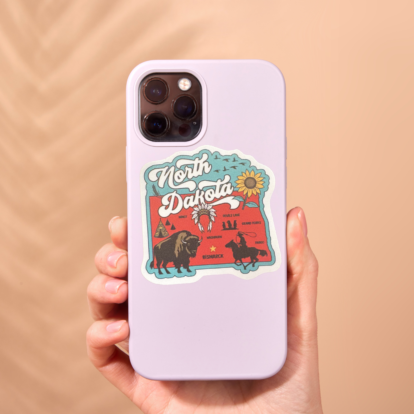 North Dakota medal sticker from virtualrunevent featuring a vibrant design representing the state.