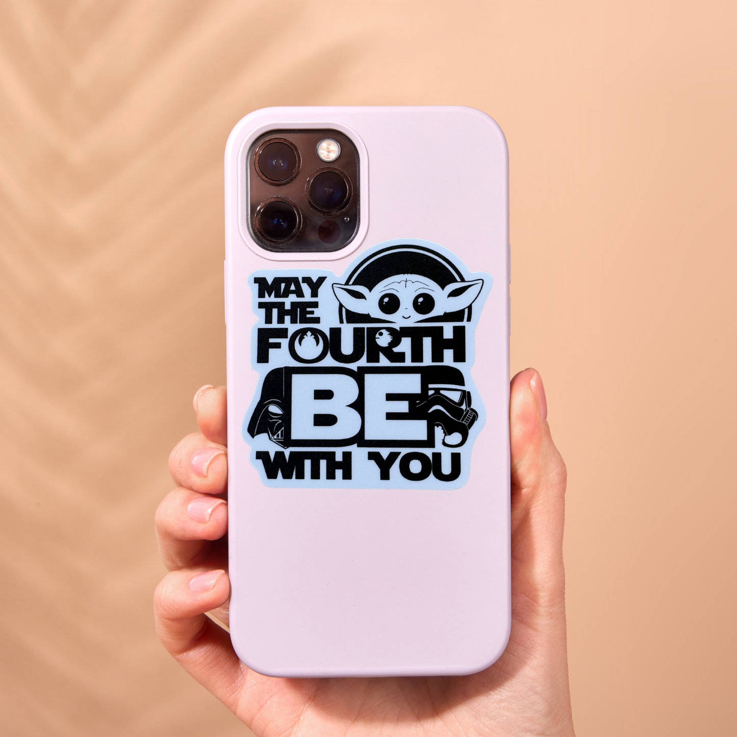 Star Wars-themed "May the 4th Be With You" sticker by VirtualRuneEvent, featuring iconic text design on a clear background.