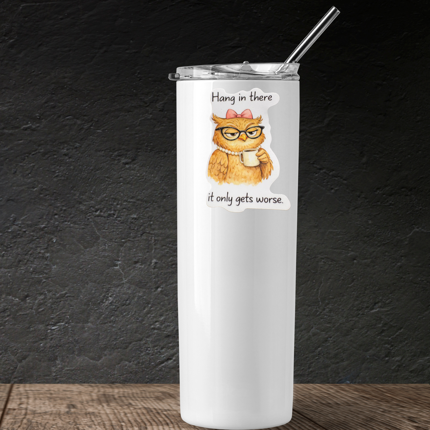 VirtualRuneVent hang in there medal sticker featuring motivational design with bold text and colorful background.