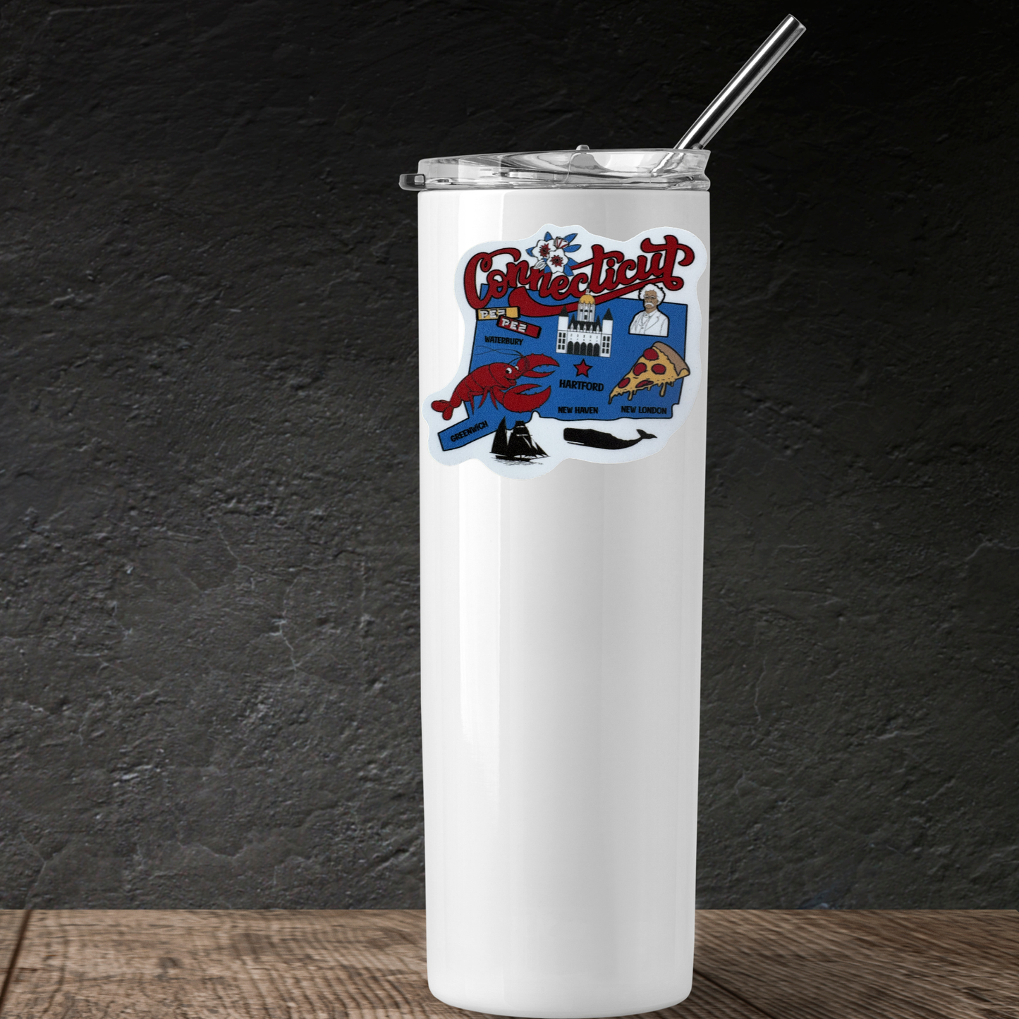 Connecticut medal sticker by virtualrunevent featuring a colorful design with the state name and a decorative border.