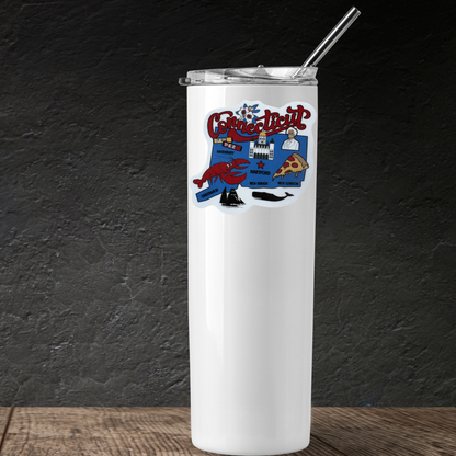 Connecticut medal sticker by virtualrunevent featuring a colorful design with the state name and a decorative border.