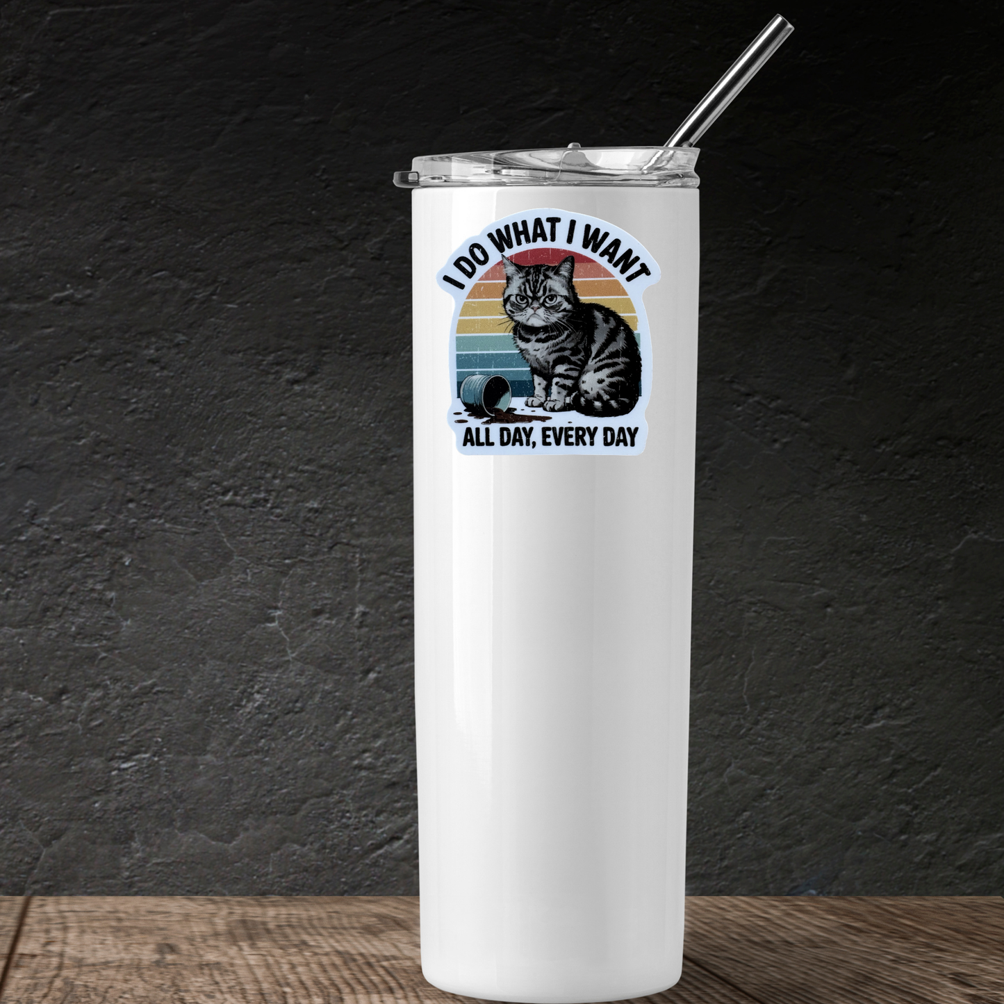 Virtualrunevent Do What I Want sticker featuring bold text on a colorful background, perfect for decorating notebooks or laptops.