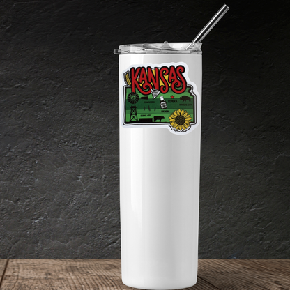 Kansas medal sticker by virtualrunevent featuring a colorful Kansas-themed design suitable for decorating or crafts.