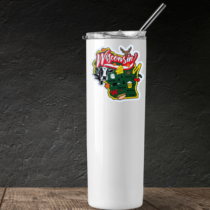 Wisconsin medal sticker by virtualrunevent featuring a colorful design with state outline and running themes.