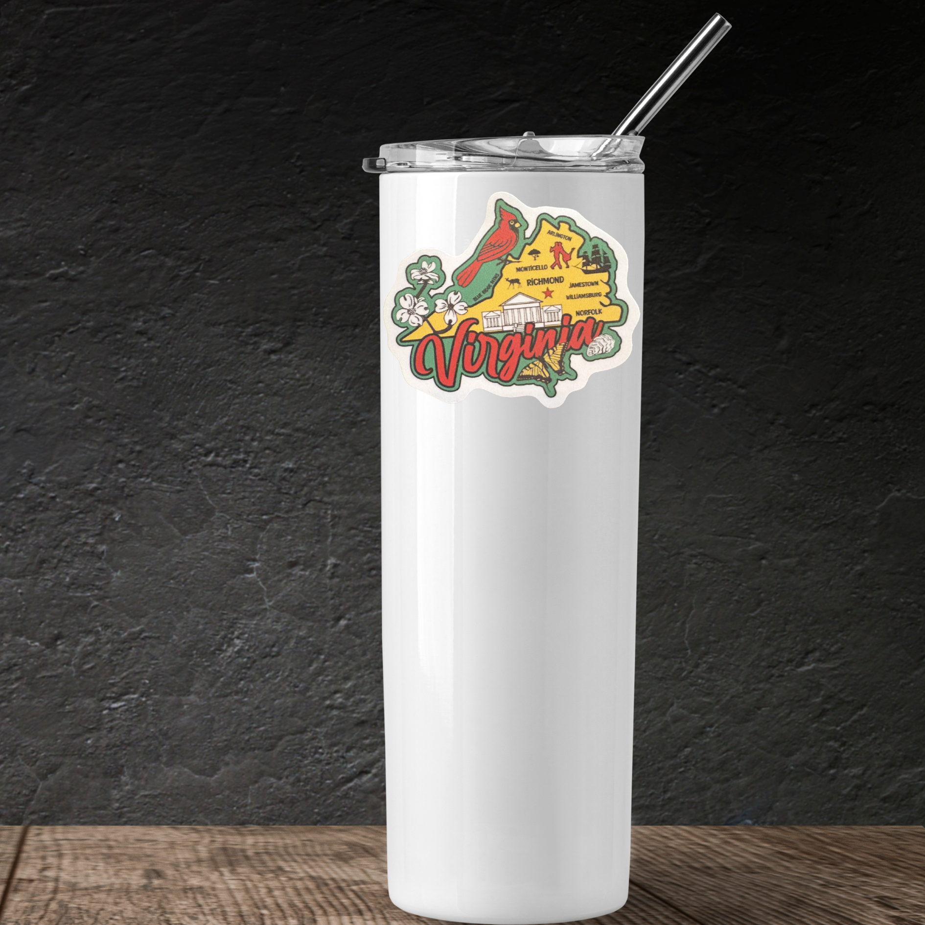 Virginia medal sticker by virtualrunevent featuring a colorful design and the state name for souvenirs or collectibles.