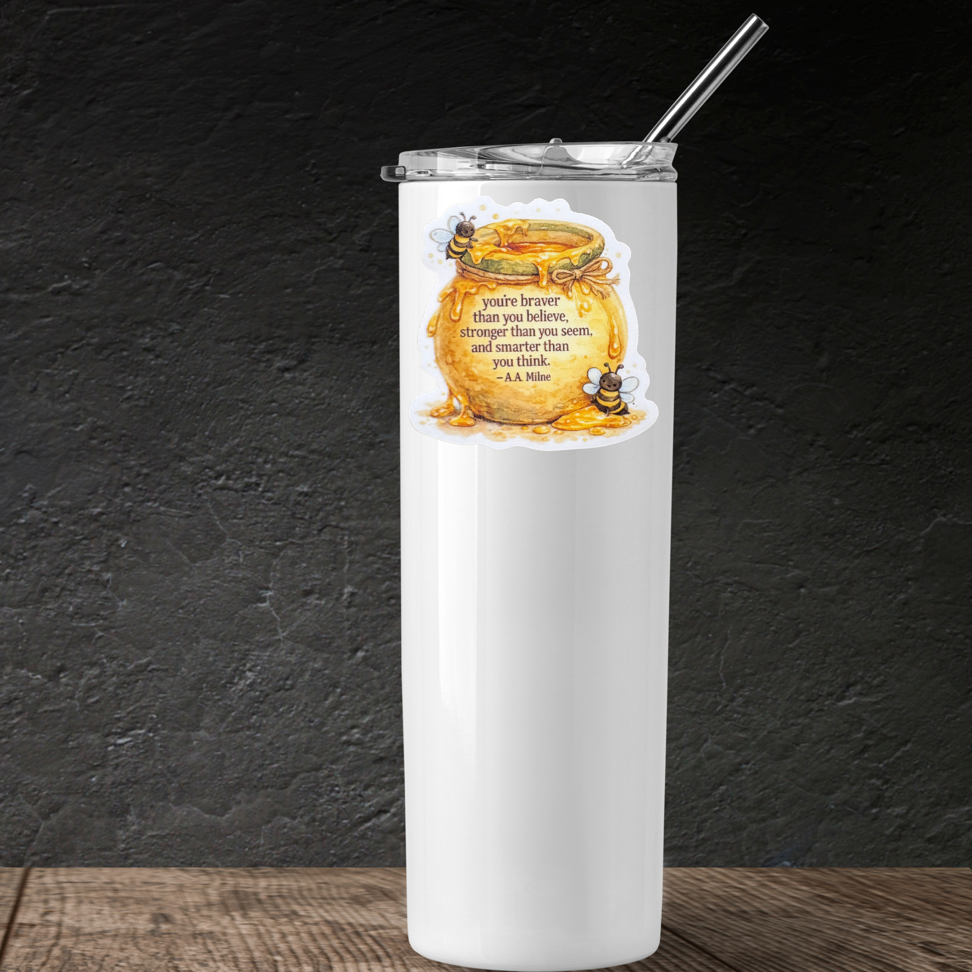 Medal sticker with "Braver Than You Believe" quote from virtualrunevent, featuring a motivational design for personal encouragement.