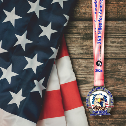 250 Miles for America's 250th Birthday Running, Walking, Swimming and Biking Challenge