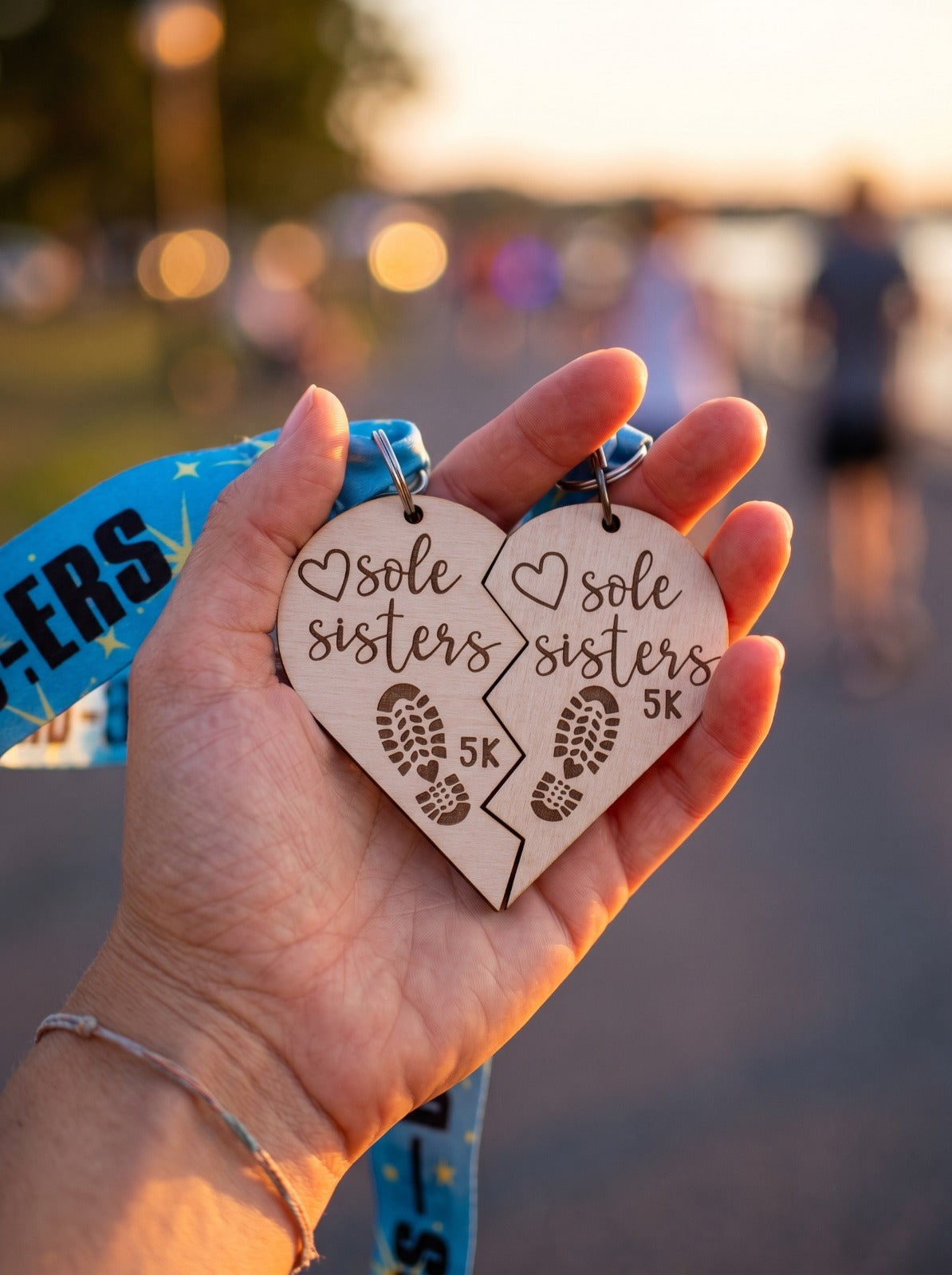 Sole Sisters 5K Virtual Race medal by virtualrunevent featuring a colorful design and engraved text, award for completing the race.