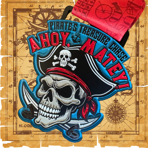 2025 Pirate's Treasure Chase 1M 5K 10K 13.1 26.2- Benefitting American Foundation for Suicide Prevention - starts shipping out mid-July 2025