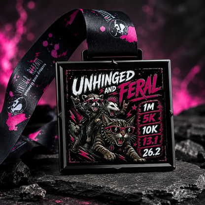 Unhinged and Feral Virtual Race – Raccoon 1M, 5K, 10K, 13.1 & 26.2