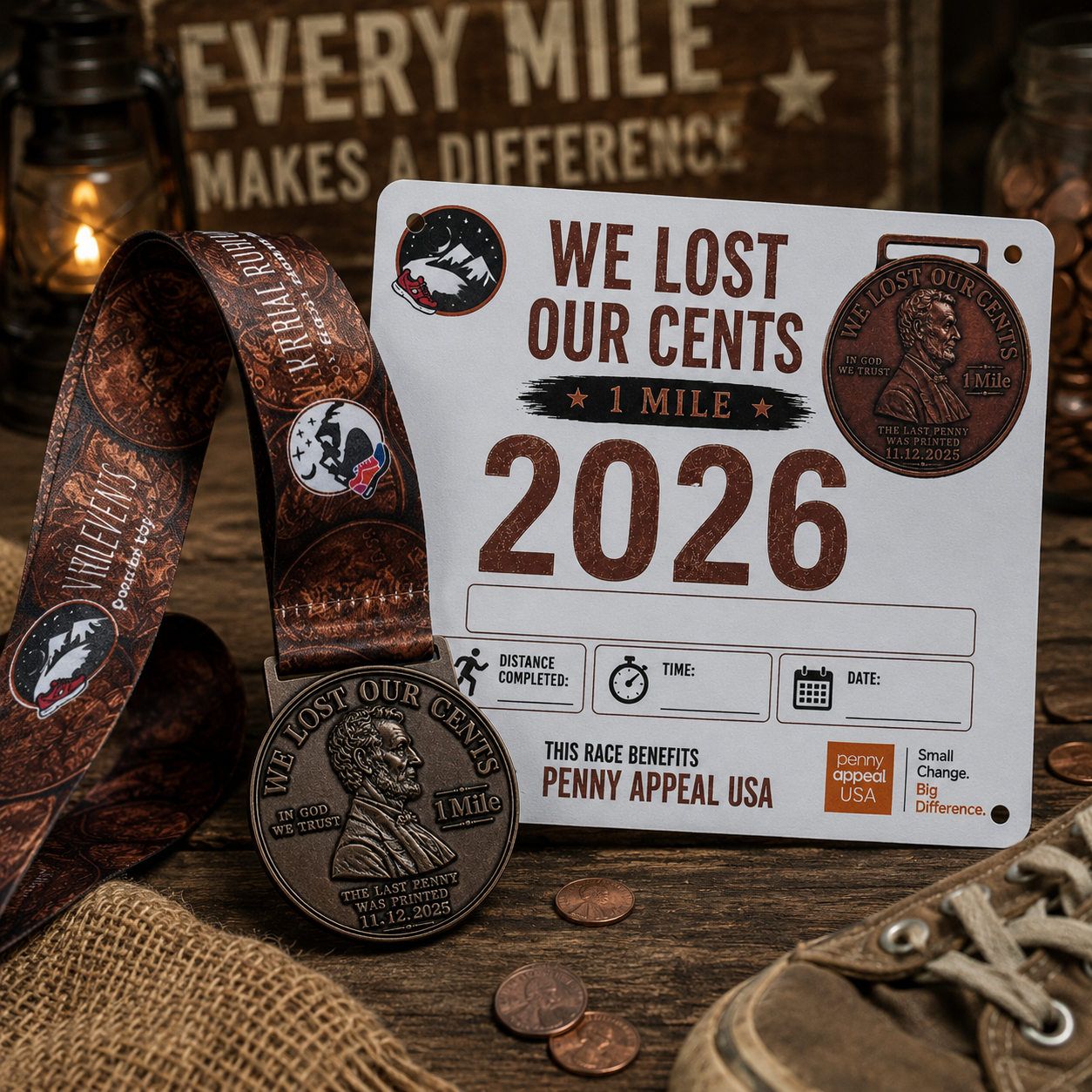 We Lost Our Cents 1 Mile Virtual Race – 2026 Penny Run & Medal