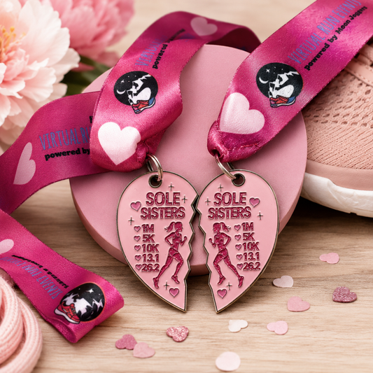 Sole Sisters Virtual Race 2026 – Two Matching Medals & Bibs