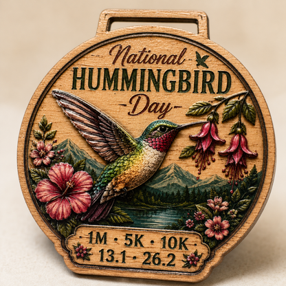 National Hummingbird Day Virtual Race 2026 | Wooden Medal